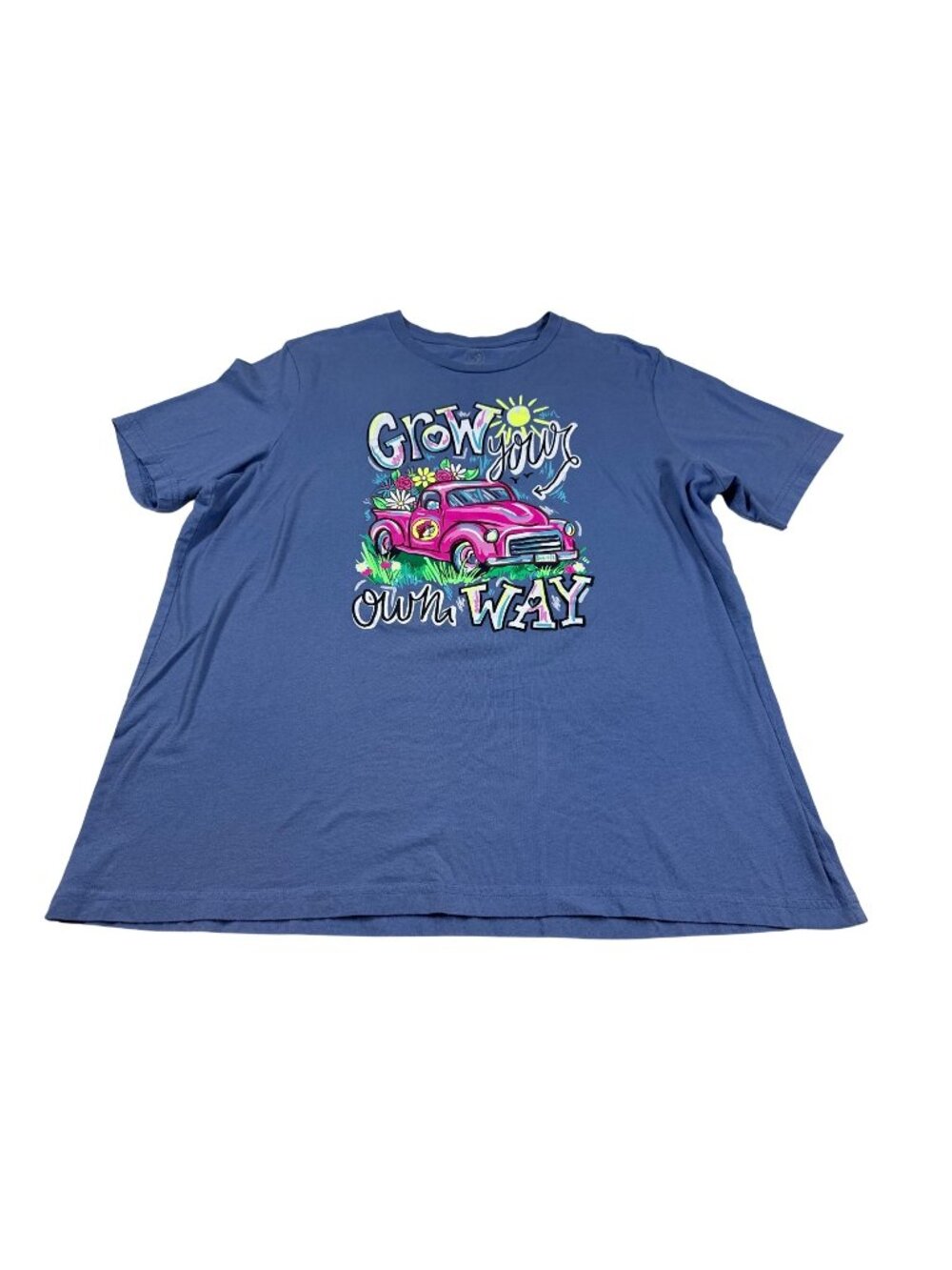 Buc-ees Grow Your Own Way Graphic T-Shirt 2X Blue 100% Cotton (CC1060)